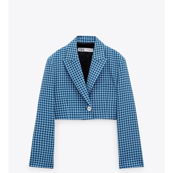 Zara Jackets & Coats Zara Plaid Coord Set Cropped Blazer Skirt